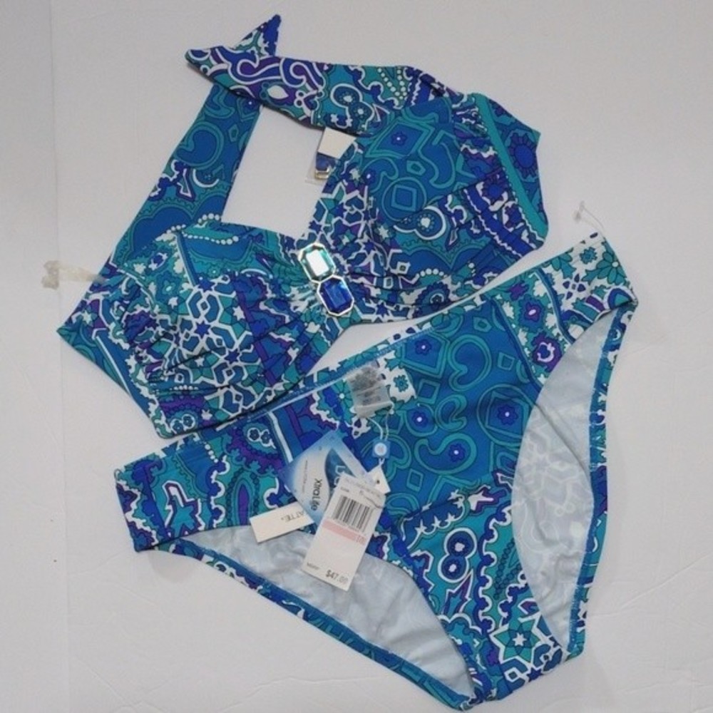 NWT Bleu Rod Beattie Lycra Xtra Life Bikini Set 10 Designer Swimwear Beachwear